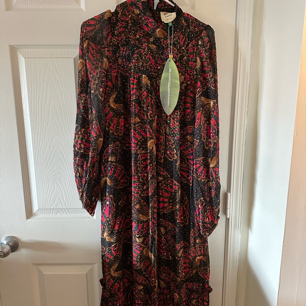 Farm Rio Midi Ruffle Dress XS - Picture 5 of 7